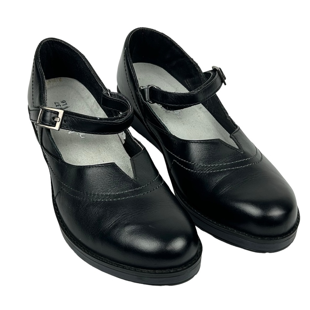 Black Leather Mary Jane  Shoes size 6